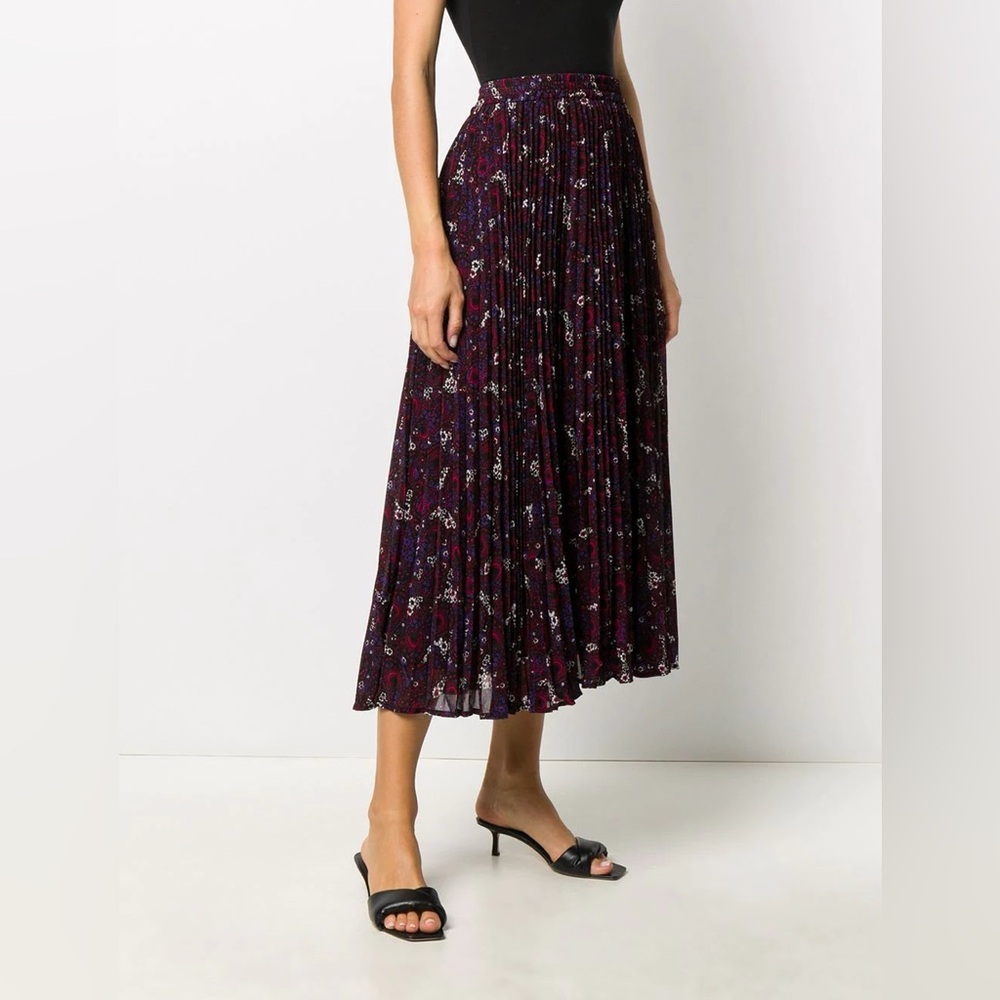 Michael Kors Dark Floral Paisley Midi Skirt